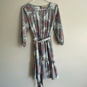 Paisley Pattern Midi Dress